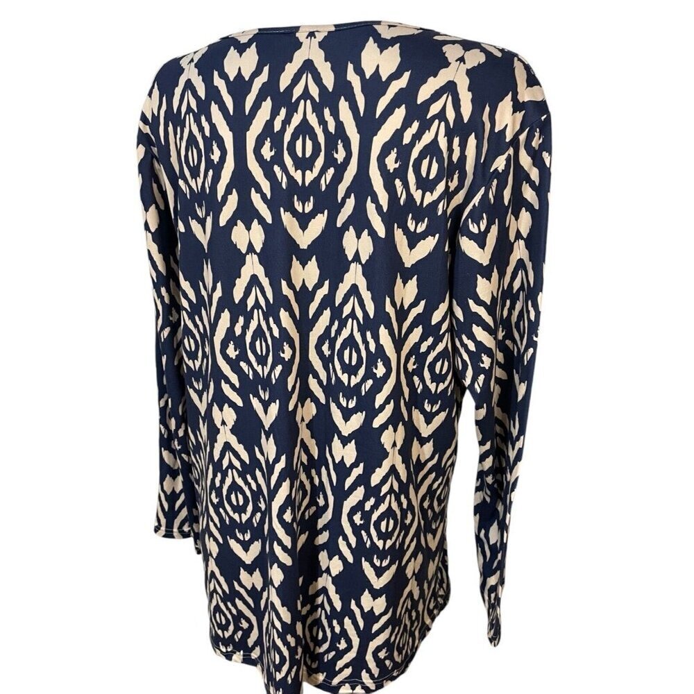 Cherryloom Tunic Top Womens Size 3XL Blue Off White Scoop Neck - Picture 5 of 6